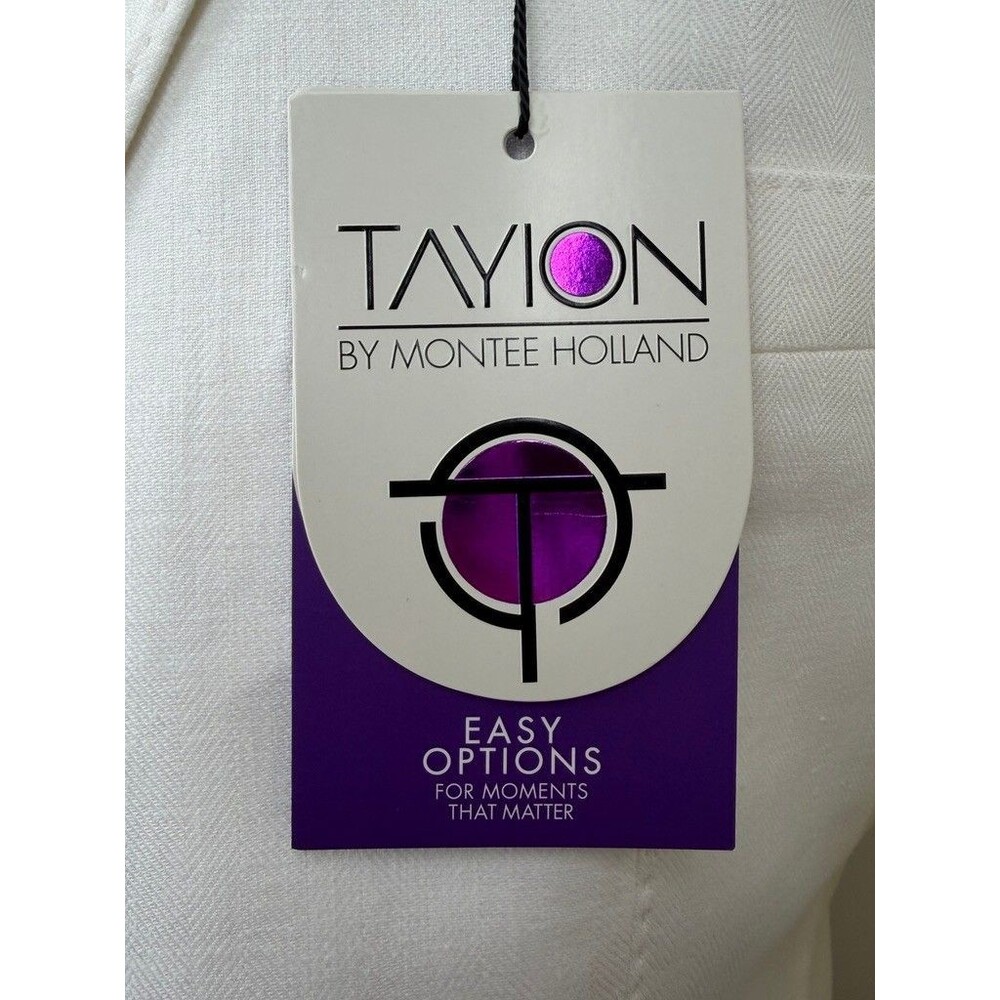 $360 NEW TAYION BY MONTEE HOLLAND Mens 46R White Blazer Sport Coat Suit Jacket - Picture 3 of 11